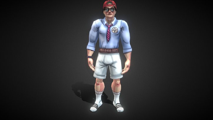 Frat boy red hat 3D Model