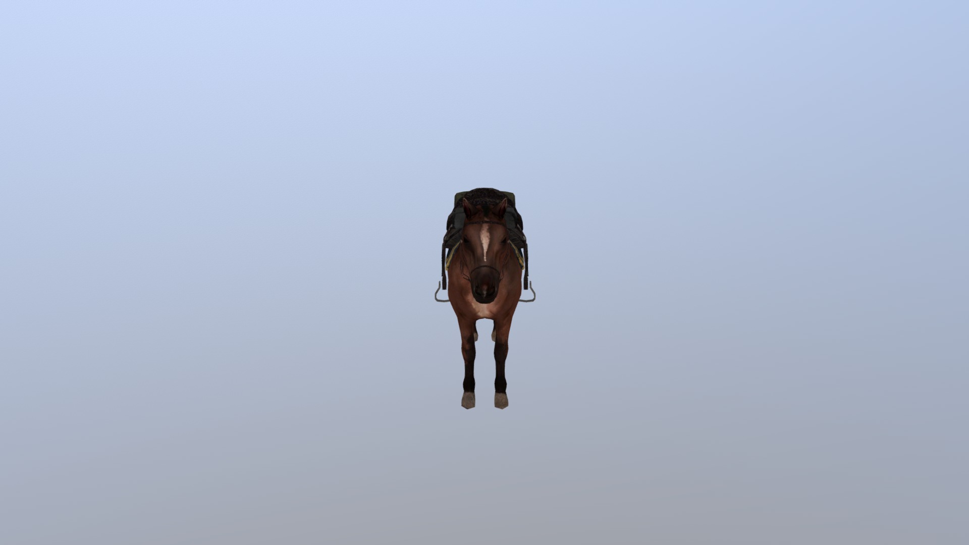 3D model Horse - This is a 3D model of the Horse. The 3D model is about a horse with a saddle.