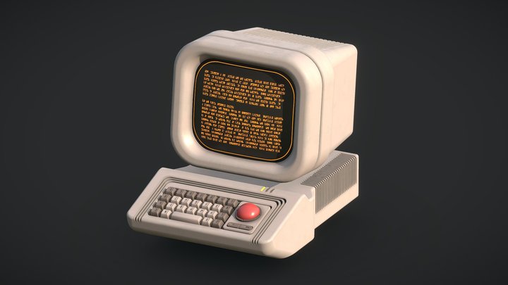 Retro computer 3D Model