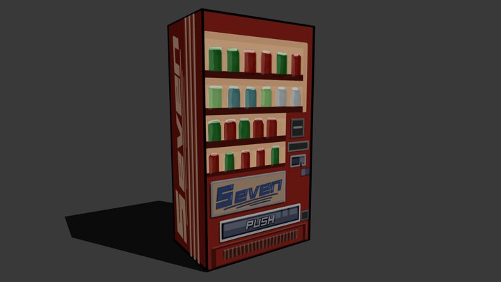 Retro Japanese Style Vending Machine "Seven" – Gratis 3D-model STL