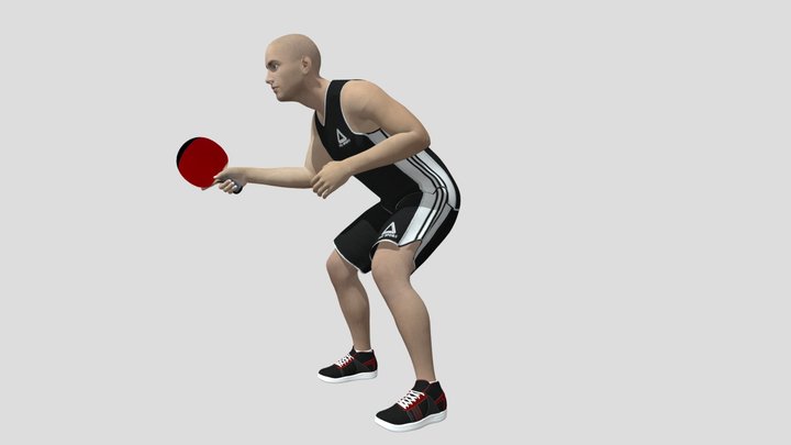 Human table tennis character (ready pos) 3D Model