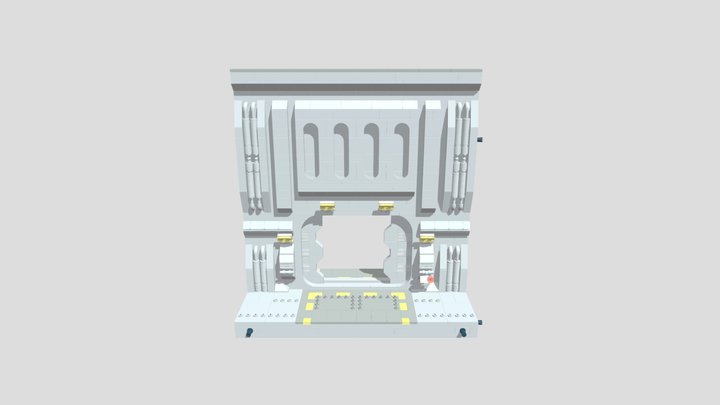 ModularVehicleBay - Wall piece - Gate 3D Model