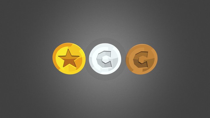 geometry dash coins pack 3D Model