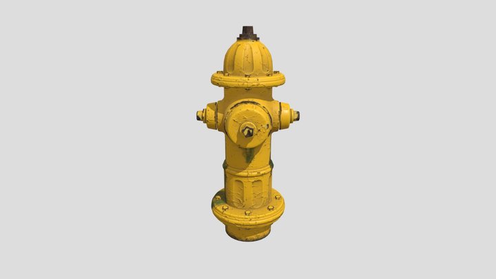The old yellow hydrant 3D Model