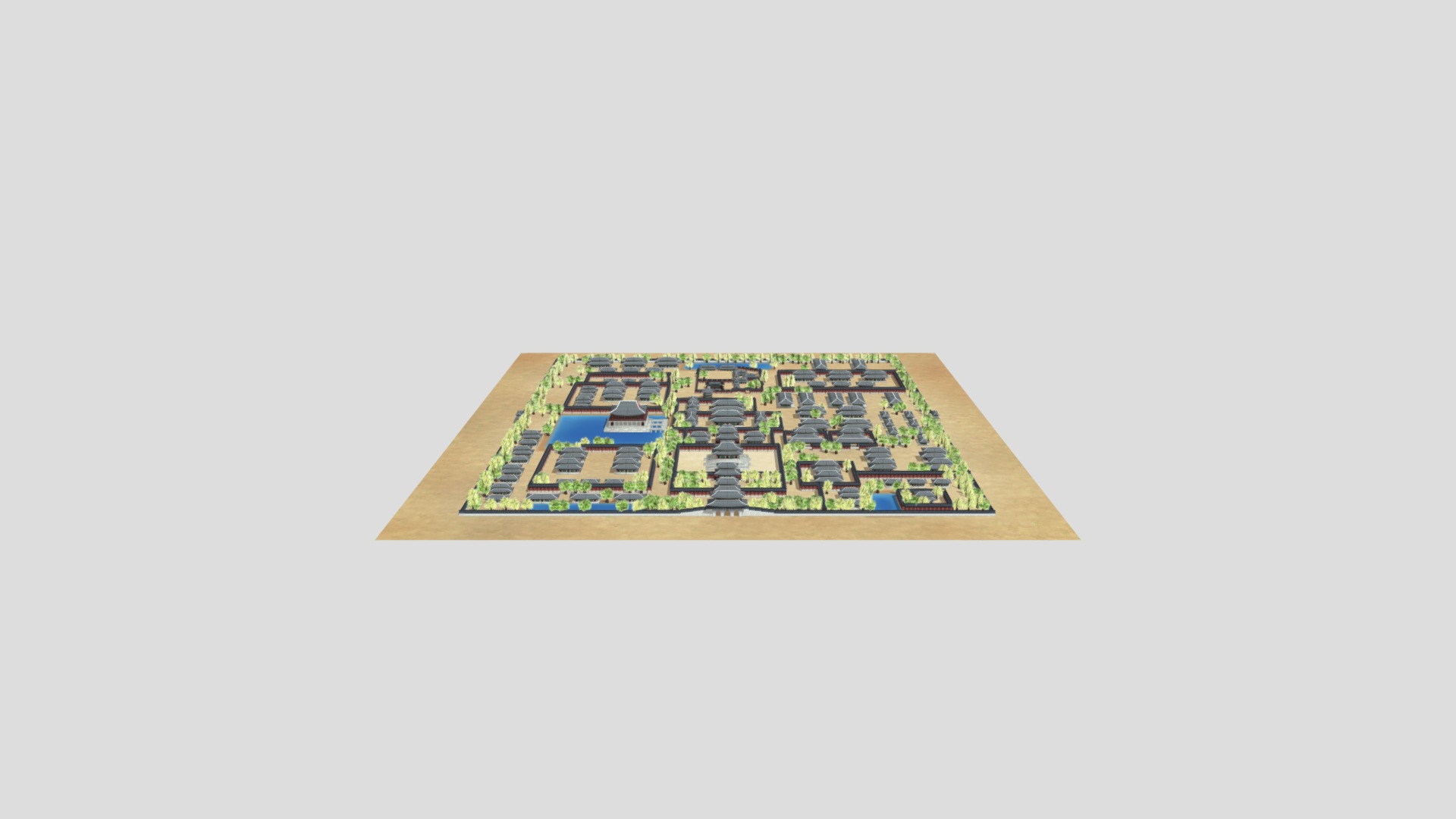 3D model Gyeongbokgung_palace - This is a 3D model of the Gyeongbokgung_palace. The 3D model is about a close-up of a board game.