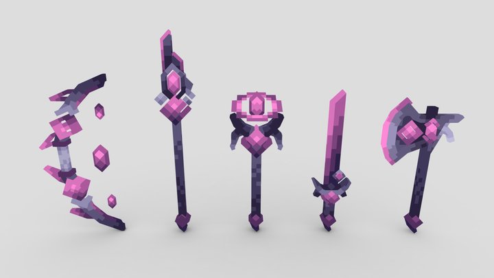 Dark Queen Weapon Set 3D Model