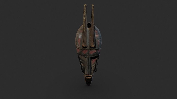 N'golo kun mask - Bambara - Mali - v1 3D Model