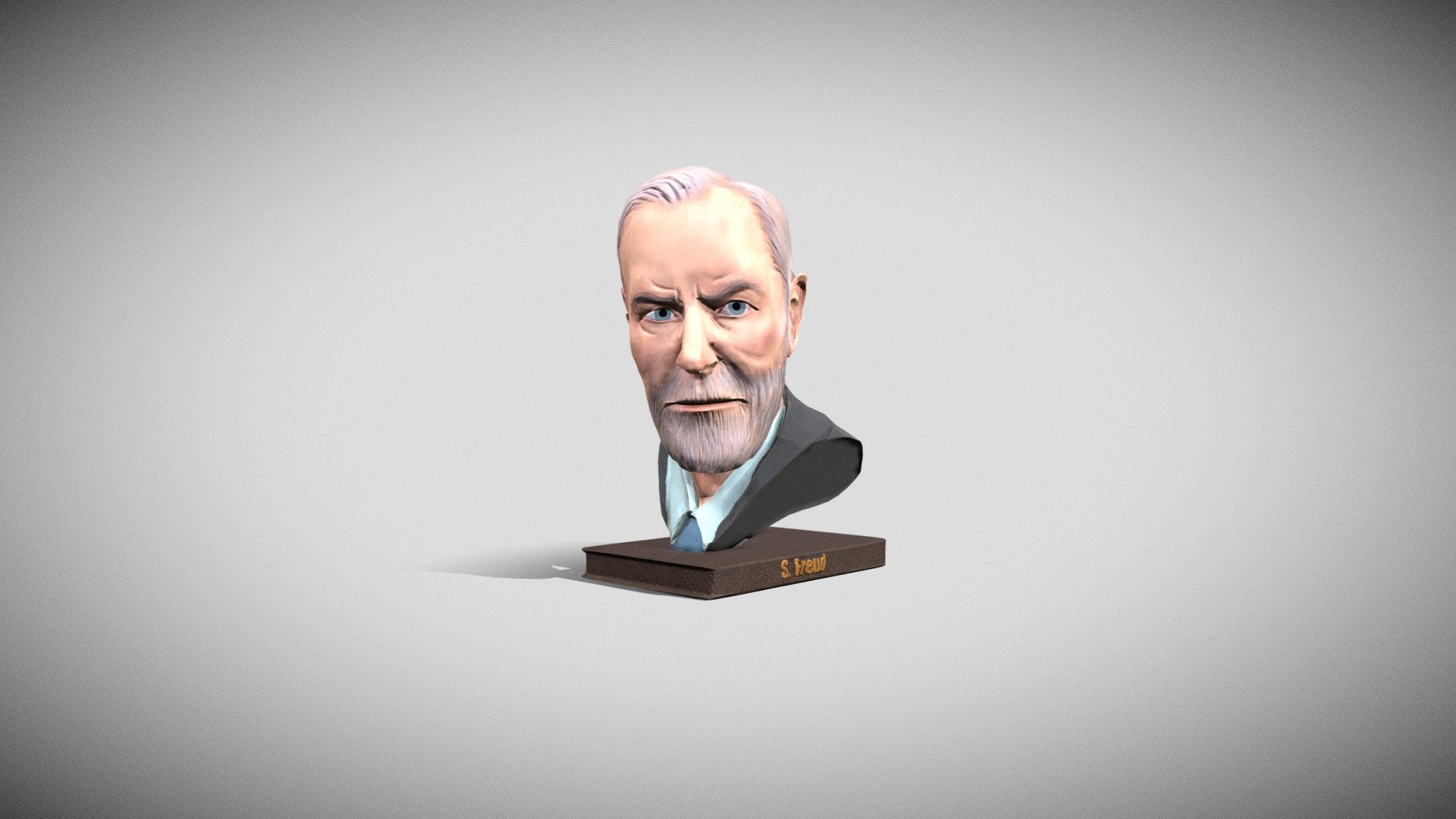 Bust of Sigmund Freud Low-poly 3D model