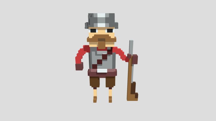 Musketeer (Voxel) 3D Model