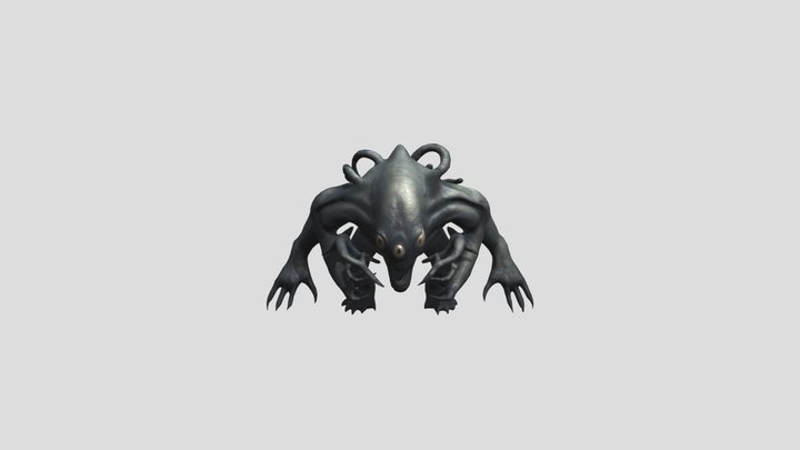a black horror monster 3D Model