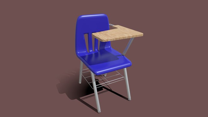 US School Desk 3D Model
