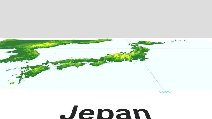 3D topographic model of Jepan 三维日本地形模型 3D Model