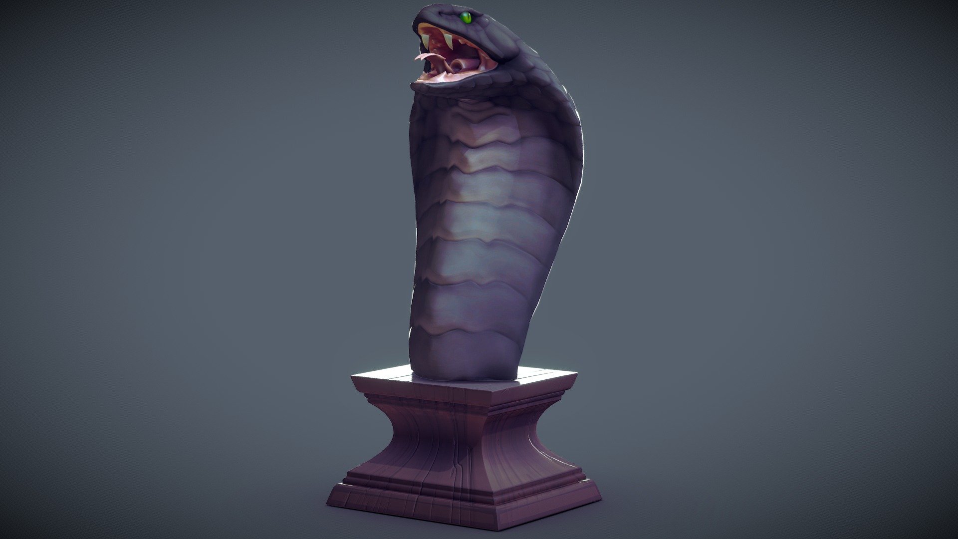 Stylized Melanistic King Cobra Bust - 3D model by Makayla_Uram [f85386f ...