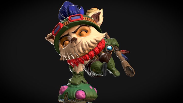 Captain Teemo On Duty! - Fanart 3D Model
