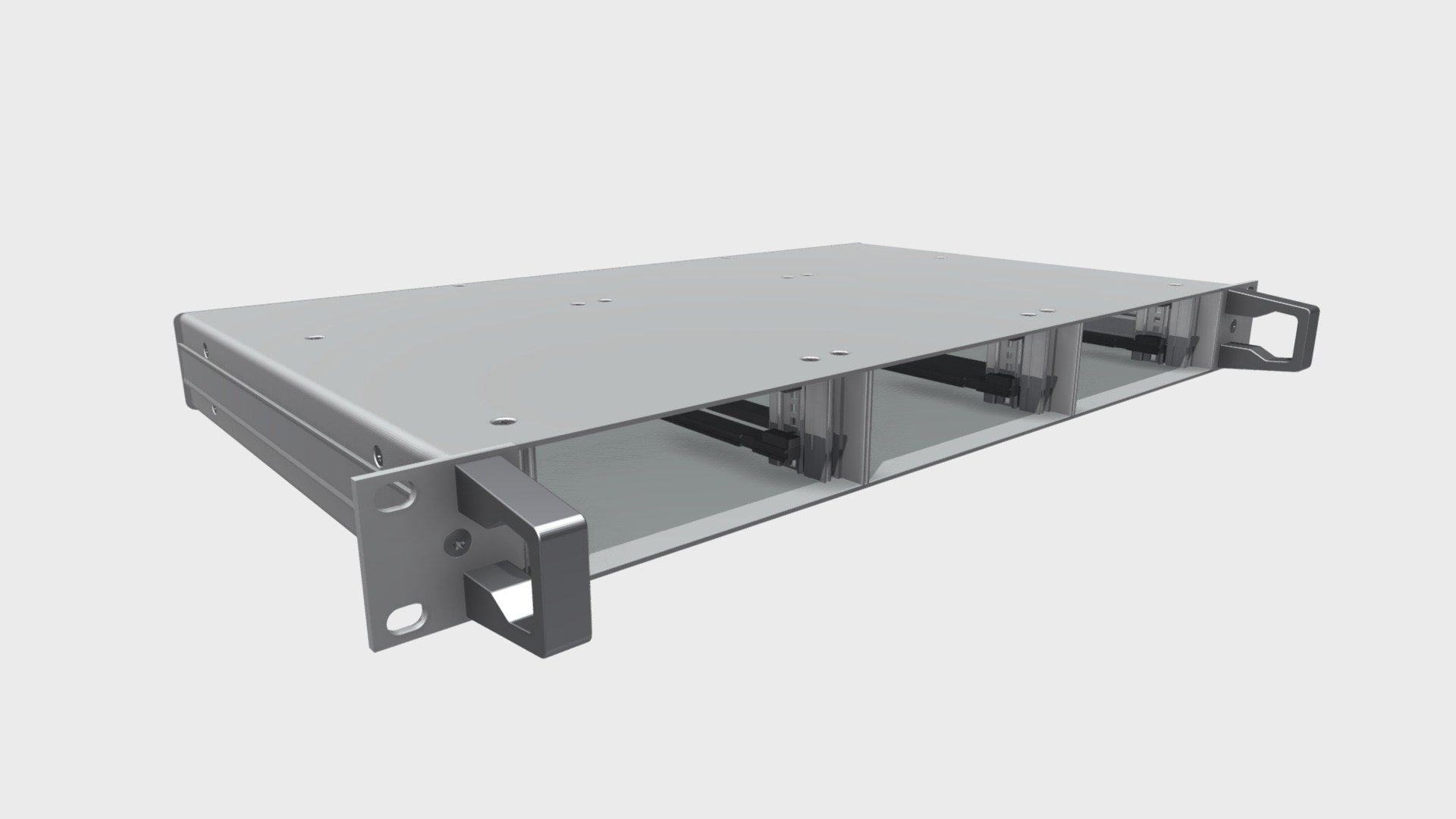 19" part insert subrack enclosure TEG48612G — Sketchfab embed 3D viewer