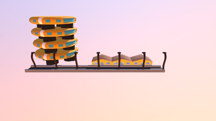 Rua Com Casas 3D Model