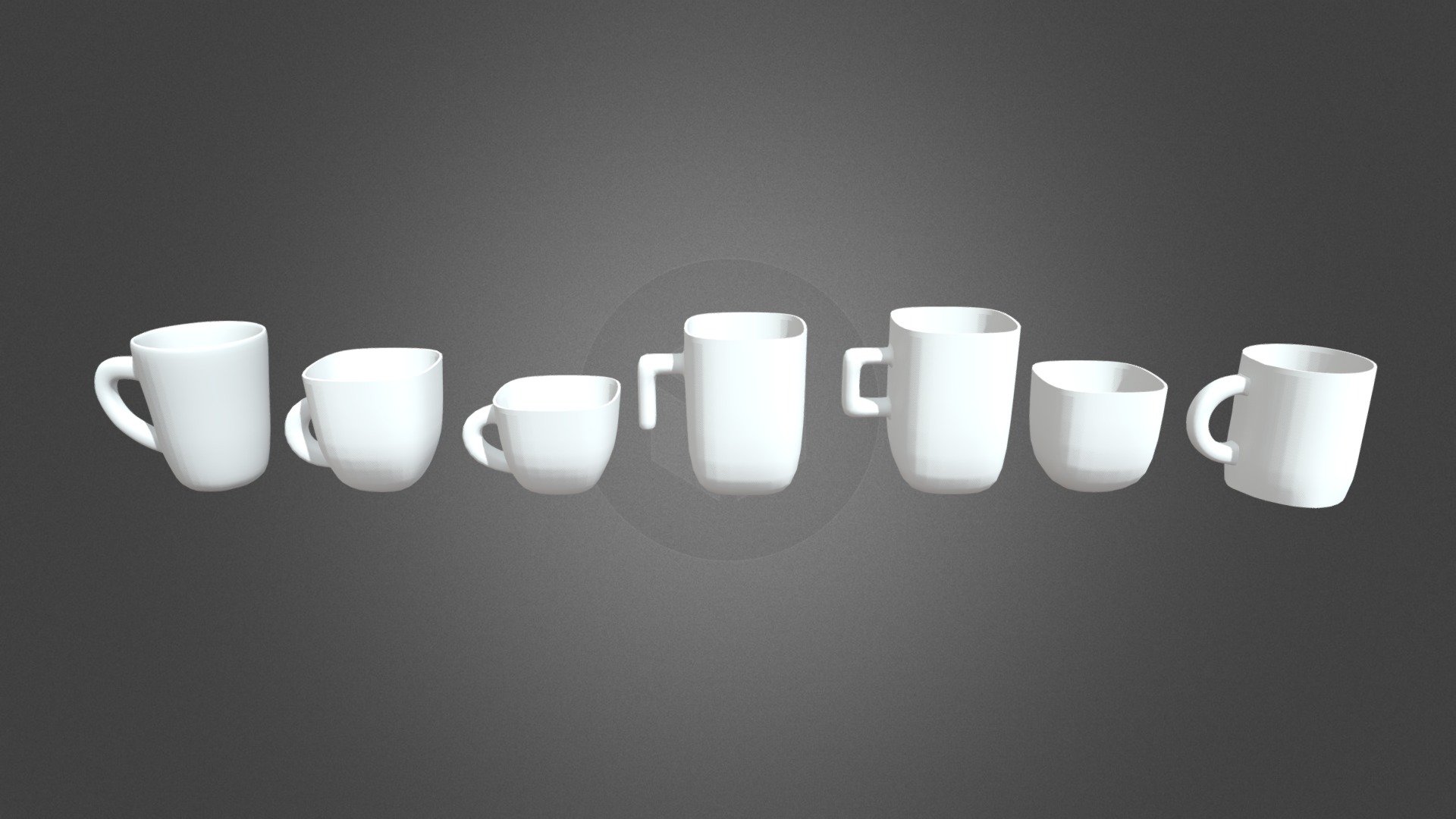 Mug and cup Set Low Poly gameready Buy Royalty Free 3D model by