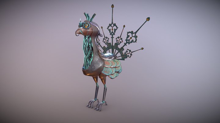 Steampunk Peacock – School Project Reimagined 3D Model