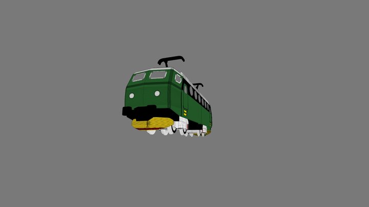 Electric train green 3D Model