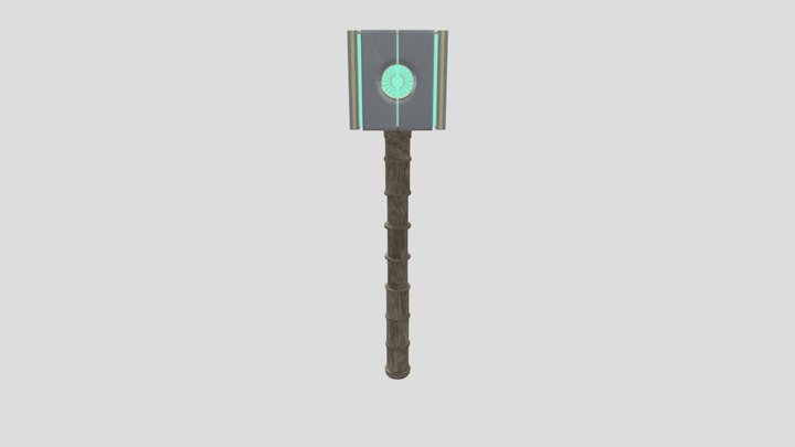 Hammer with a Crystal Core 3D Model