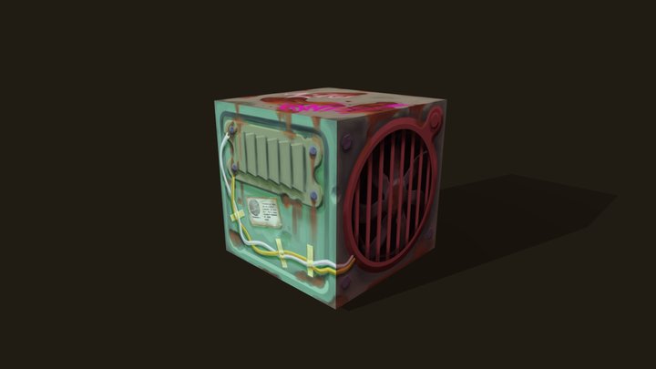 Air Conditioner Greeble Cube 3D Model
