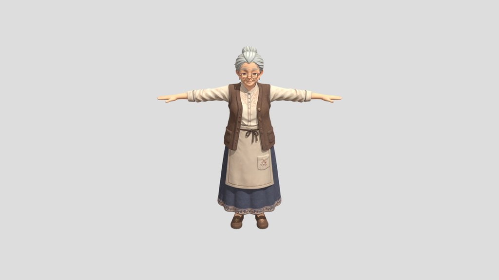 Grandma in a Vintage Apron