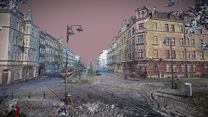City, Street of tenement houses - Point cloud 3D Model