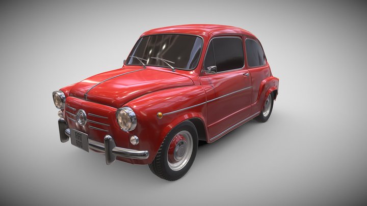 Fiat 600D 1965 3D Model 3D Model