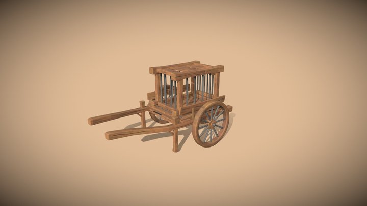 Mediaval Cage & Cart 3D Model