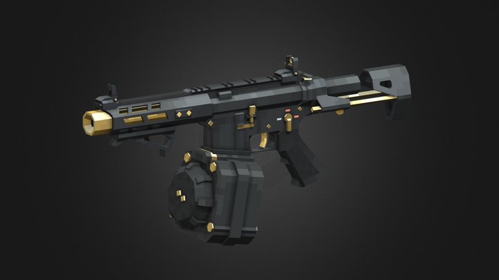 [TACZ] Golden PDW M4A1 Remake 3D Model