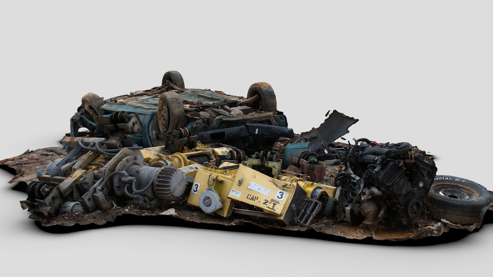 3D model Scrapheap (Raw Scan) - This is a 3D model of the Scrapheap (Raw Scan). The 3D model is about a toy tank with a gun.