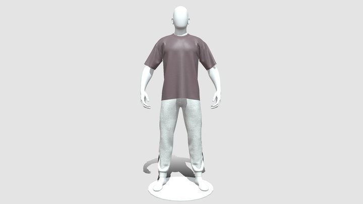 Sweatpants with Oversized-Tee 3D Model