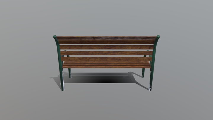 Benchwithbackboard1 1m 3D Model