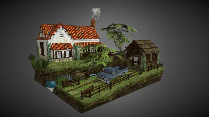 DAE Diorama - Grandpa & Grandma House 3D Model