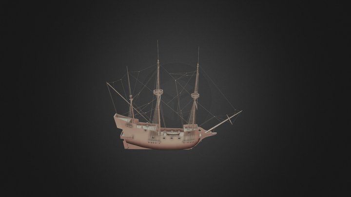 Galeon Golden Hind 3D Model