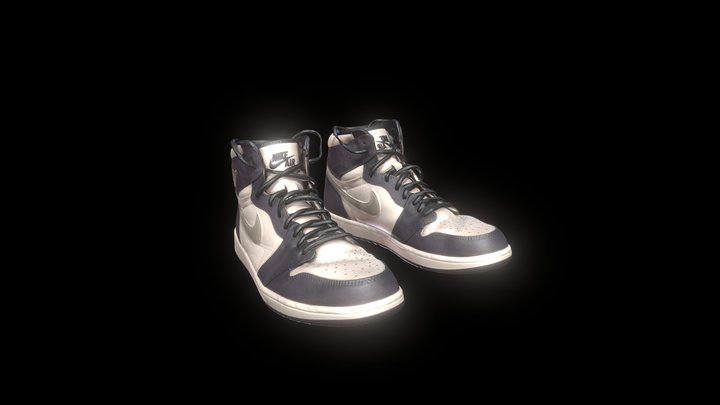 Nike Blue High Top Sneaker 3D Model