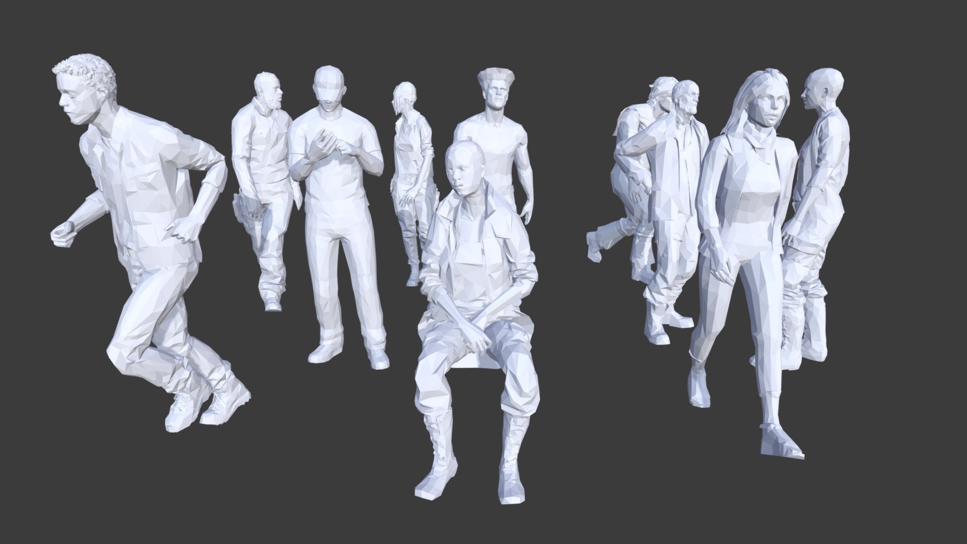 Low Poly People Collection 3 Buy Royalty Free 3d Model By Mega3d Mega 3d F86a83a 