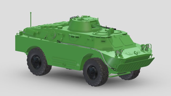 BRDM-2 Amphibious Vehicle 3D Model