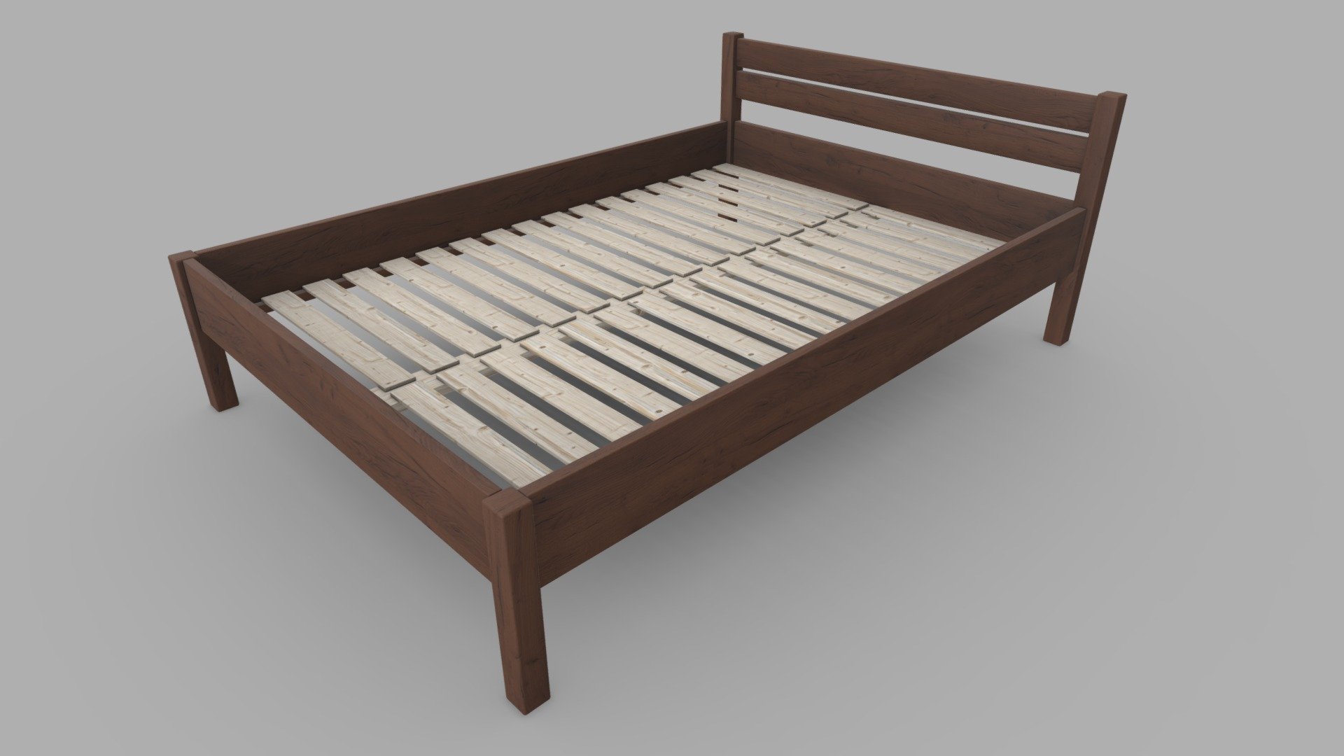 Bed Frame 23 Muscat Nut Wood Buy Royalty Free 3D model by OctoMan