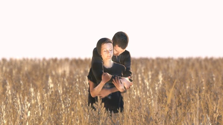 Couple In the wheat field 3D Model