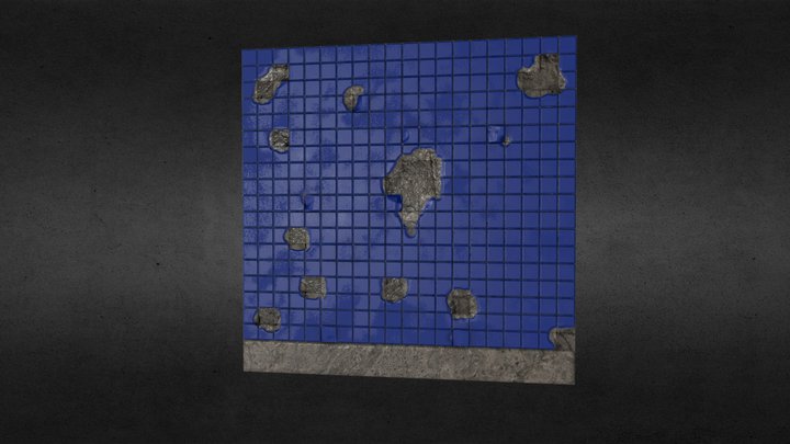 PBR Bath Tiled Wall 3D Model