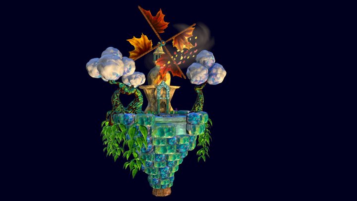 Windmill Diorama 3D Model