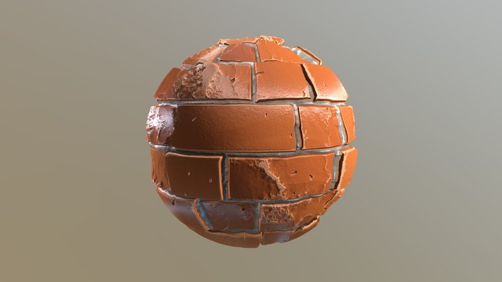 Brick Wall 3D Model