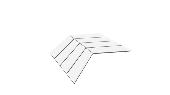 Mosaic Big Chevron White Matt 3D Model