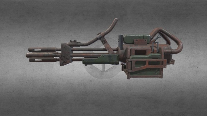 Bazrosh Rifle Scifi Game Ready 3D Model