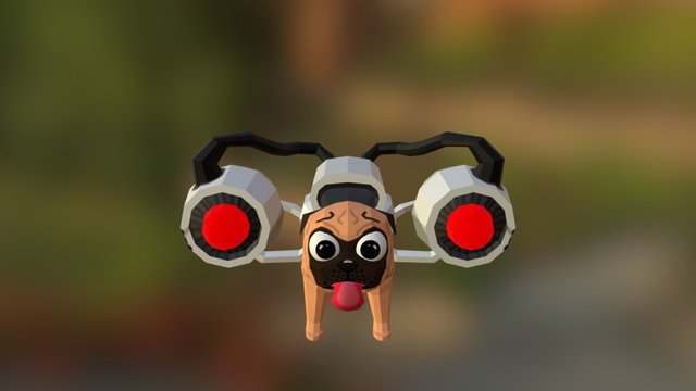 Rocket Pug 3D Model