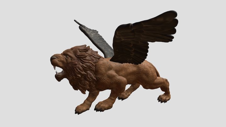 Daniel 7 Winged Lion 3D Model
