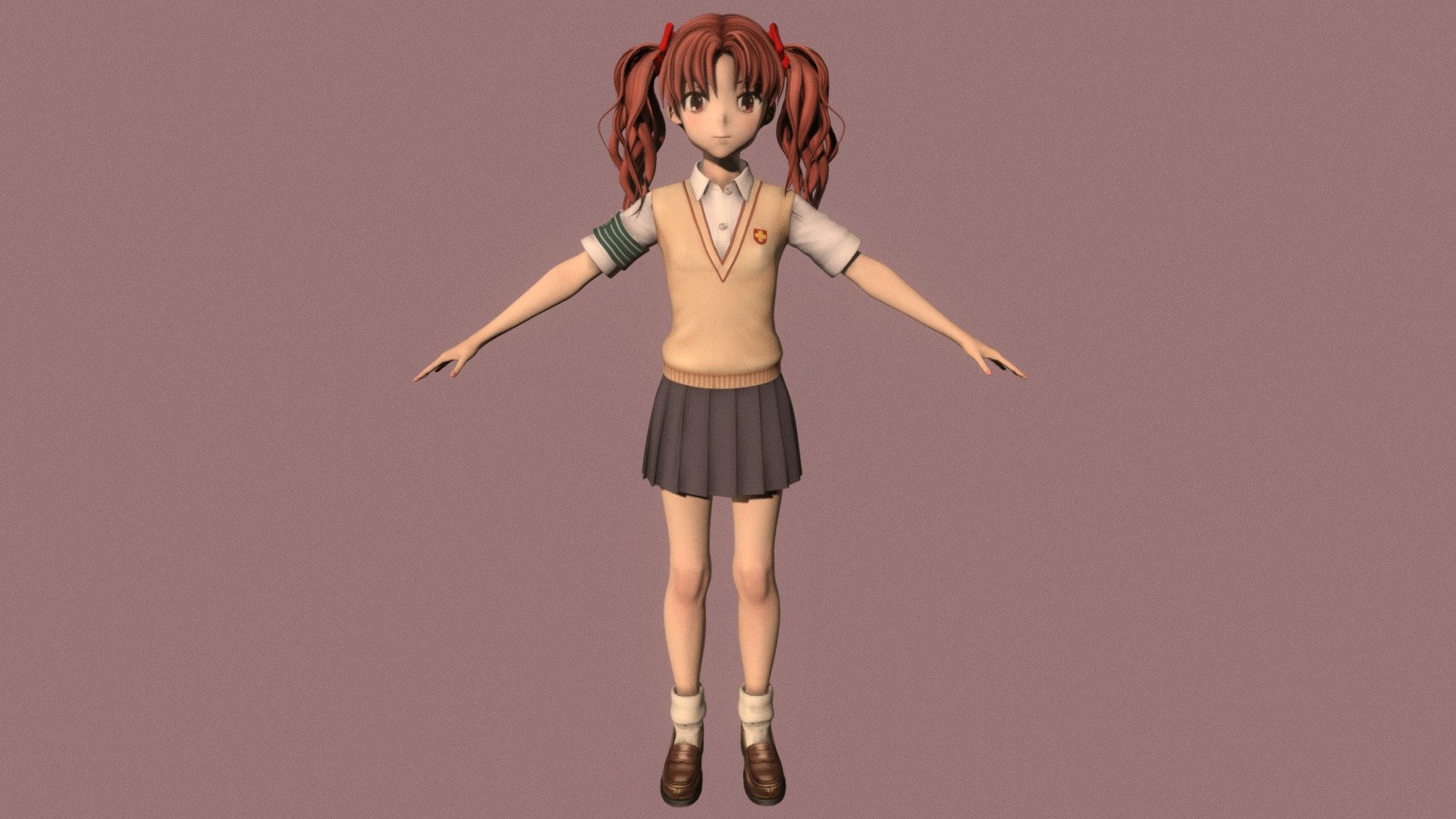 T Pose Rigged Model Of Kuroko Shirai Buy Royalty Free 3d Model By 3d