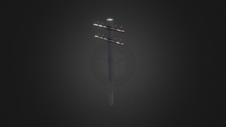 Russian Electrical pole (clean) 3D Model