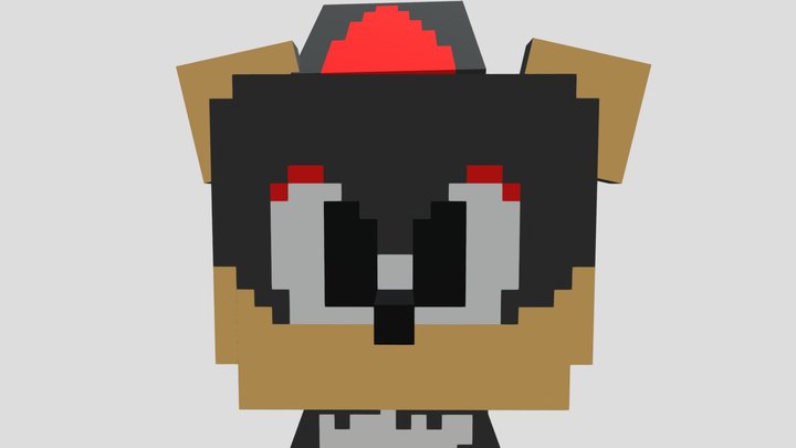 8-bit Shadow the hedgehog 3D Model